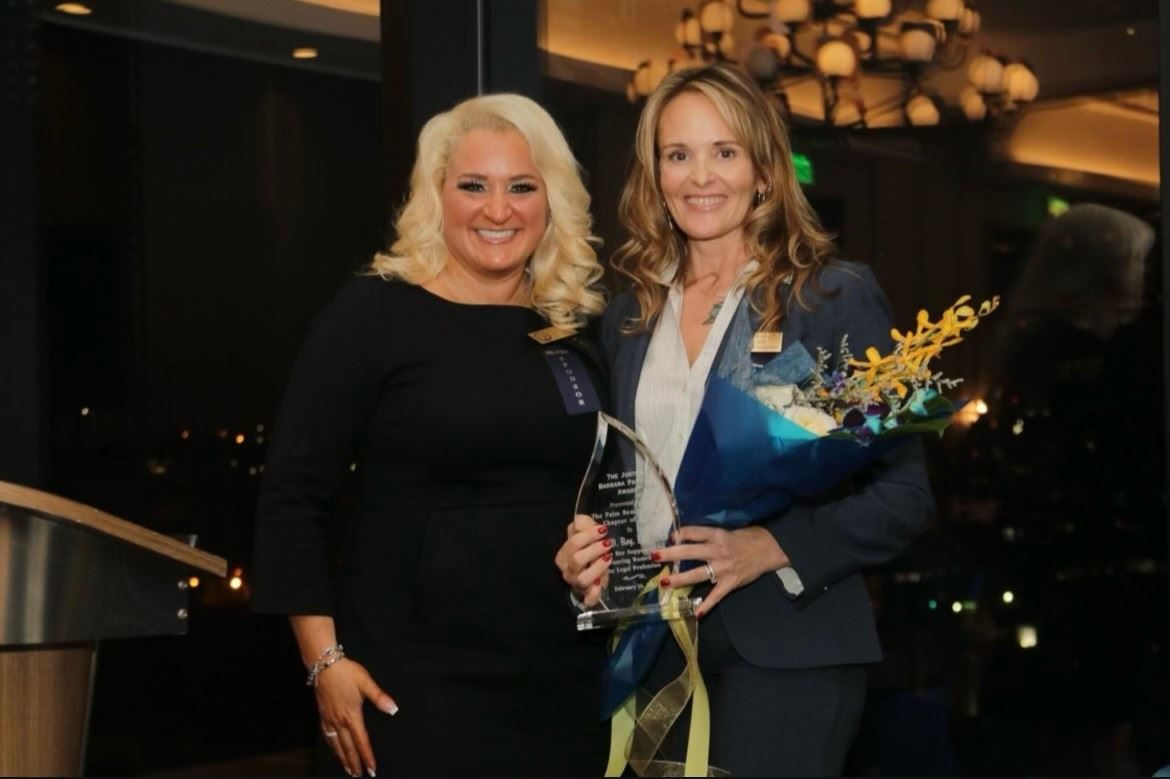 Elisha D. Roy Receives The Justice Barbara Pariente Award by the Palm Beach County Chapter of The Florida Association for Women Lawyers 